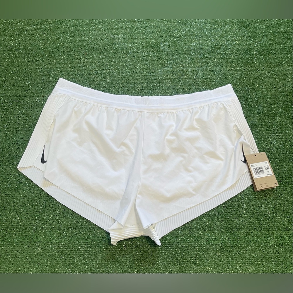 $80 Nike Womens AeroSwift Dri-FIT ADV 3" Running Shorts White SZ 2XL FN2328-100